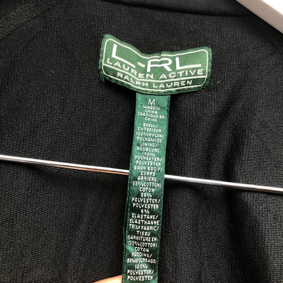 LRL Lauren Active Ralph Lauren Quilted Puffer Vest Jacket Women's M Black Green - Picture 3 of 6